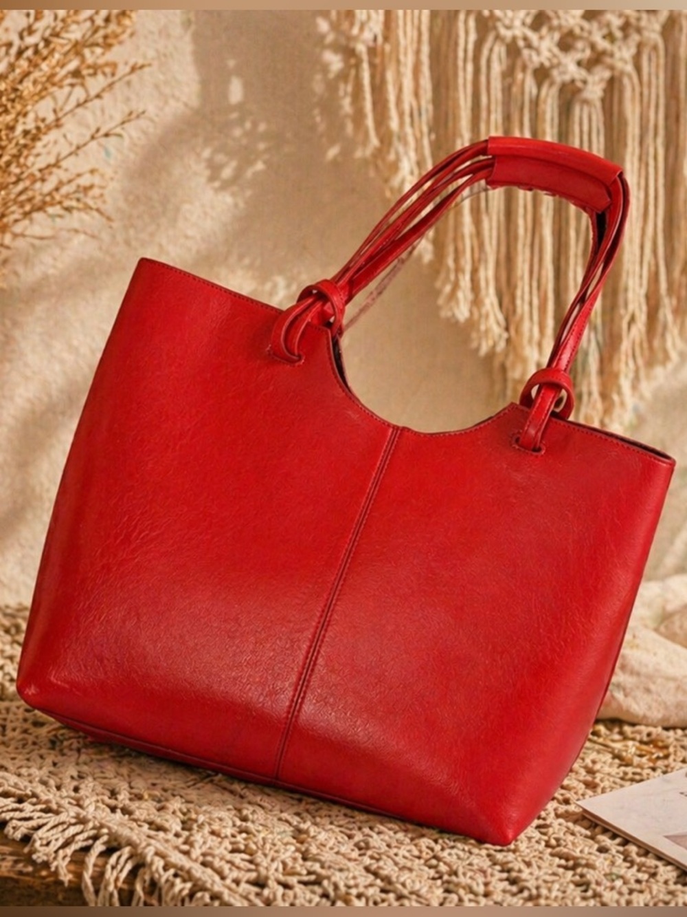 Neiman Marcus Coral Tote‎ Shoulder Purse Bag